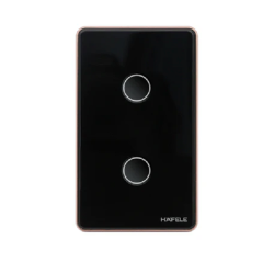 Công tắc đèn thông minh Hafele 820.71.001, HSL-LSXG01B/W, 2 nút, màu đen