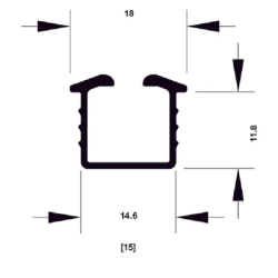 Ray trượt - Phụ kiện cho cửa trượt Hafele SLIDO F-LINE18 50A 401.30.609, chiều dài 2500mm