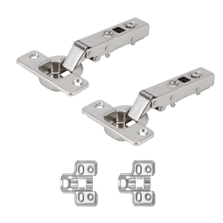 Bản lề Hafele METALLA SM 110 độ 483.01.720, giảm chấn, Inox 304, trọn bộ DIY, lắp trùm ngoài