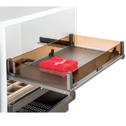 Rổ kéo bằng kính Hafele 807.95.871, KT 564 x 450 x 130, màu trắng