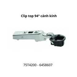 Bản lề Blum CLIP cánh kính 94° 75T4200, 6458607, trùm nửa