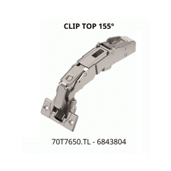 Bản lề Blum trùm nữa CLIP top không bật góc mở 155° 70T7650.TL, 6843804