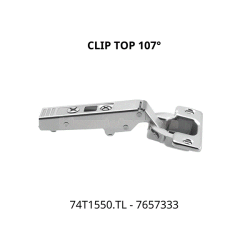 Bản lề CLIP top không bật góc mở 107° 74T1550.TL 7657333, trùm hết