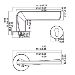Bộ khóa tay nắm gạt DIY Hafele 499.63.631, Set D, màu đồng bóng, dành cho WC