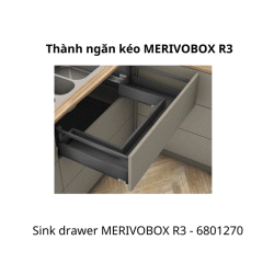Ngăn kéo dưới chậu rửa Sink drawer MERIVOBOX R3, 6801270, xám đậm